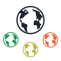 Earth panet icon on the background