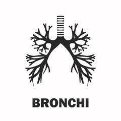 Human bronchus black icon
