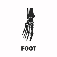 Foot skeleton black icon