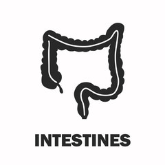 Human intestines black icon
