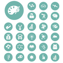Fototapeta premium Set of twenty seven education and science icons