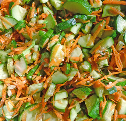 Colorful vegetables in salad. Natural food texture. Vegetables background.