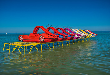 Paddle boats at lake Balaton