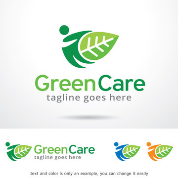 Green Care Logo Template Design Vector