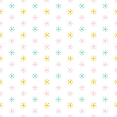 Cute pink, mint green and gold abstract floral seamless pattern background.