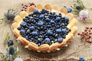 Blueberry tart dessert