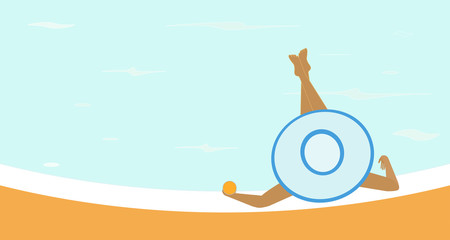 vector illustration of girl in swimming pool