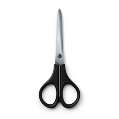 Scissors - closed.3D rendering.Isolated on white background.Top view.