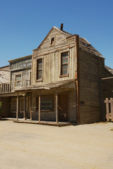 Fake Shops in Western Movie Town Set, Fort Bravo, Tabernas Desert, Almeria, Andalusia, Spain