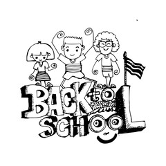 doodle kid back to school icon hand draw illustration design by