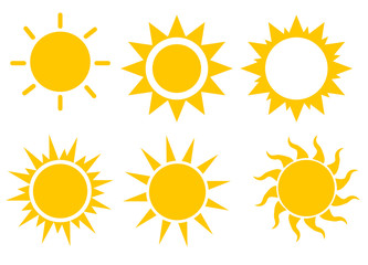 Sun icon set, vector illustration
