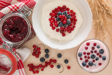 cottage cheese with berries and yogurt for breakfast