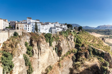 View of Ronda, Andalusia Spain, on a hot summer afternoon