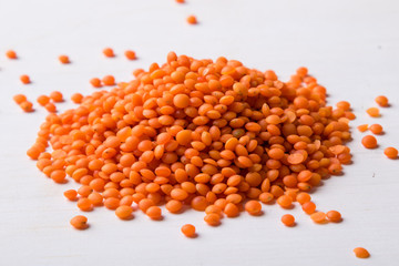 red lentils on table