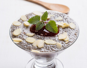 chia pudding in glass