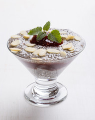 chia pudding in glass