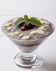 chia pudding in glass