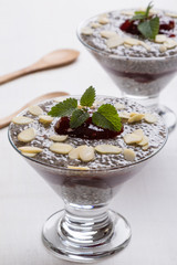 chia pudding in glass