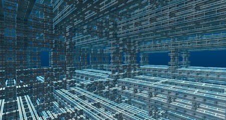 Metallic background steel construction 3d rendering