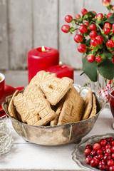 Bowl of speculaas biscuits