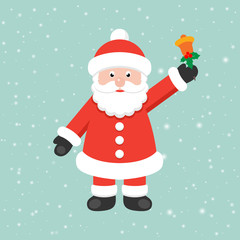 cartoon santa claus with bell