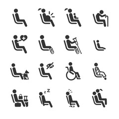 Priority Seat icons for public transportation sign