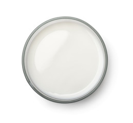 Top view of milk glass