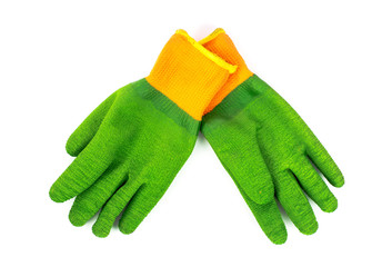 green garden gloves