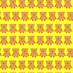 Fototapeta premium Seamless pattern with teddy bear vector illustration