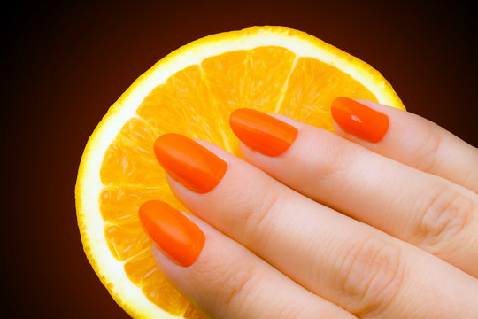 orange nails
