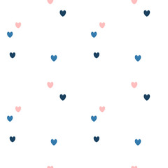 pink blue hearts lovely seamless vector pattern background illustration

