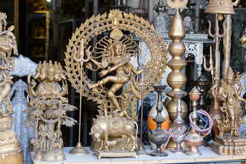 Fototapeta na wymiar Ornamental Hindu Gods at market in Pushkar, India