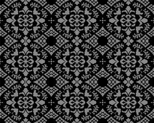 Antique seamless background 515 vintage curve cross flower leaf check geometry
