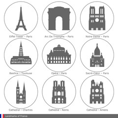 Landmarks of France - obrazy, fototapety, plakaty
