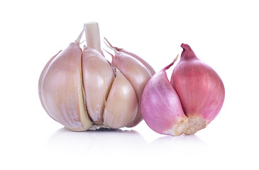 Fresh garlic isolated on white background