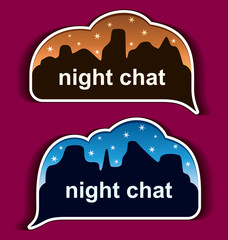 Stickers speech bubbles - night chat
