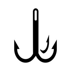 Fishing hook icon in simple style on a white background