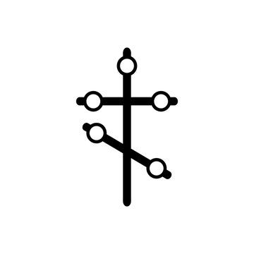 Orthodox cross icon in simple style on a white background
