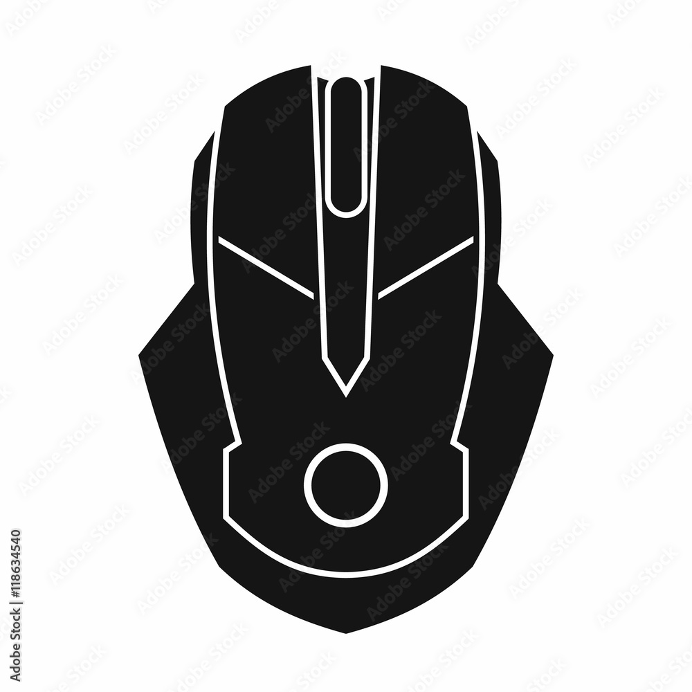 Poster computer mouse icon in simple style on a white background