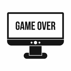 Game over icon in simple style on a white background