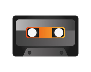 flat design audio cassette icon vector illustration