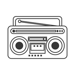 flat design classic boombox icon vector illustration