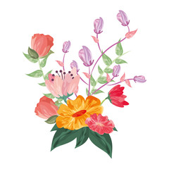 flat design delicate flower icon vector illustration