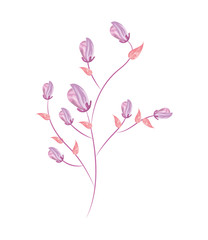 flat design delicate flower icon vector illustration