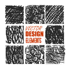 vector grunge textures, backgrounds and brushes. Artistic collection of design elements. Isolated vector eps 10