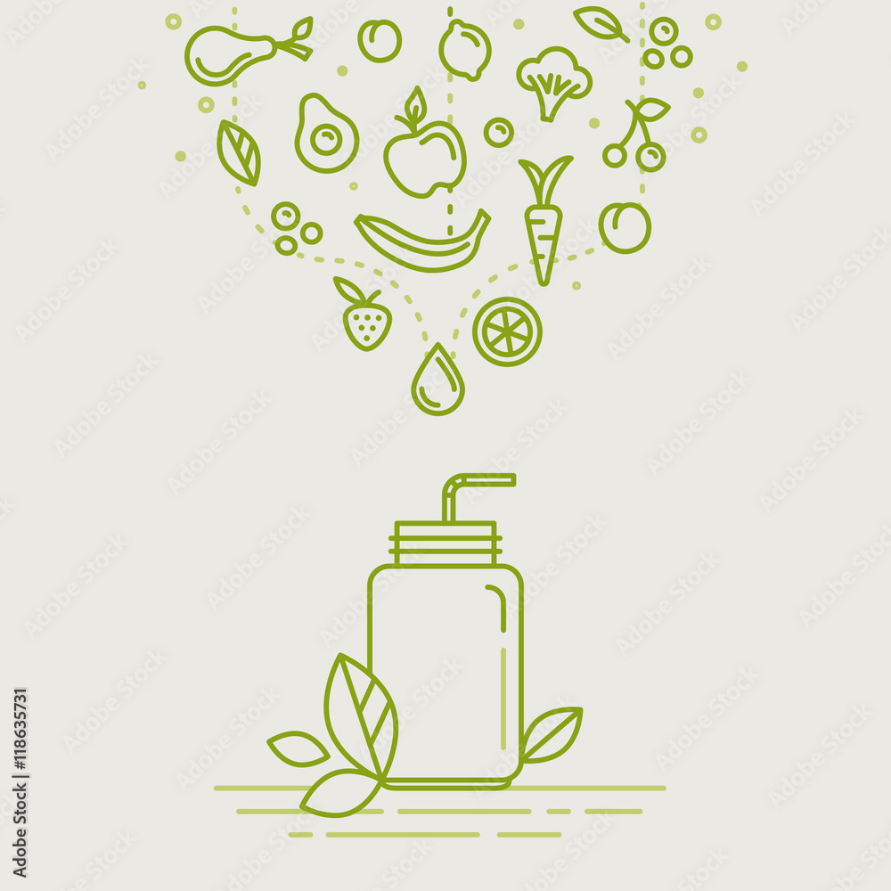 Poster vector illustrations in trendy linear style