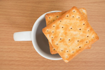Crackers and cup