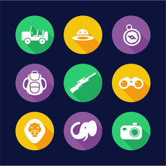 Safari Icons Flat Design Circle