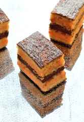 pieces of cake on the mirror table