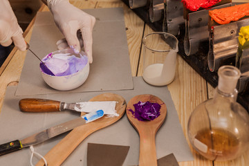 Pastisol ink used for on dark fabric always use plastisol ink.it useful for white fabric too.Plastisol ink has a sticky and concentrated.before use must be stir the ink well before.